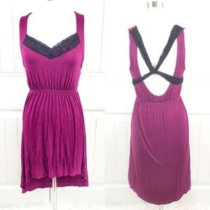 Pins and Needles Magenta Pink High Low Dress Lace